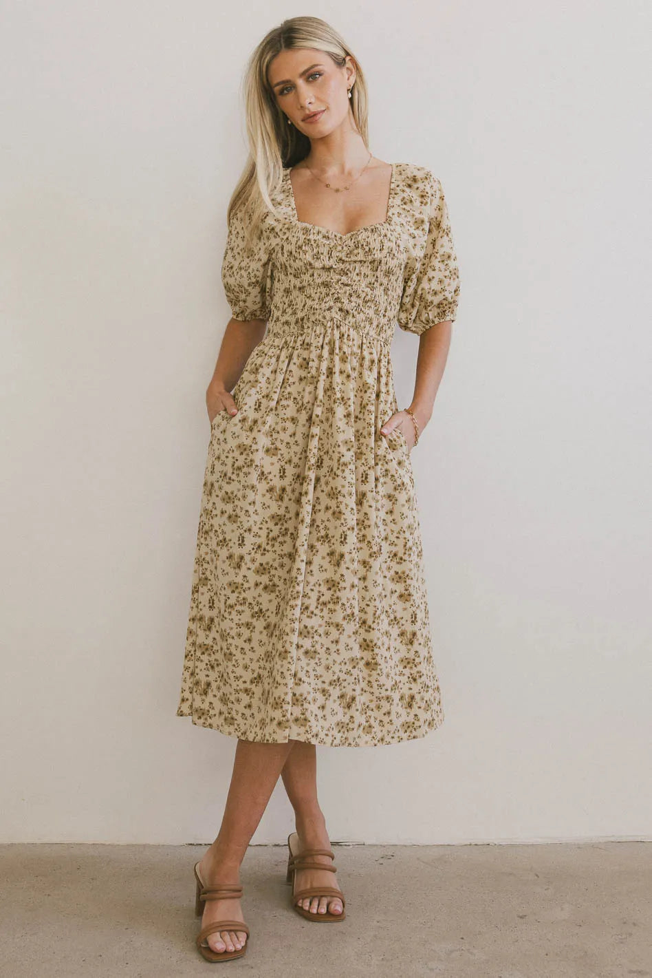 Justine Smocked Midi Dress