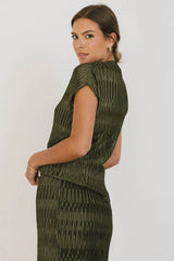 Dream Textured Top in Dark Moss