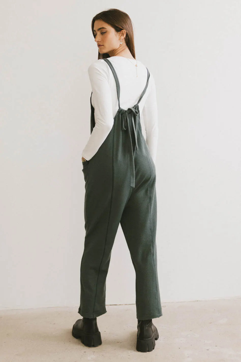 Kestrel Knit Overall in Moss - FINAL SALE