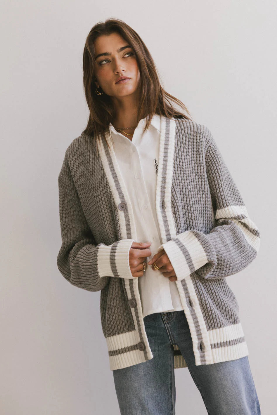 Aurelia Knit Cardigan in Grey