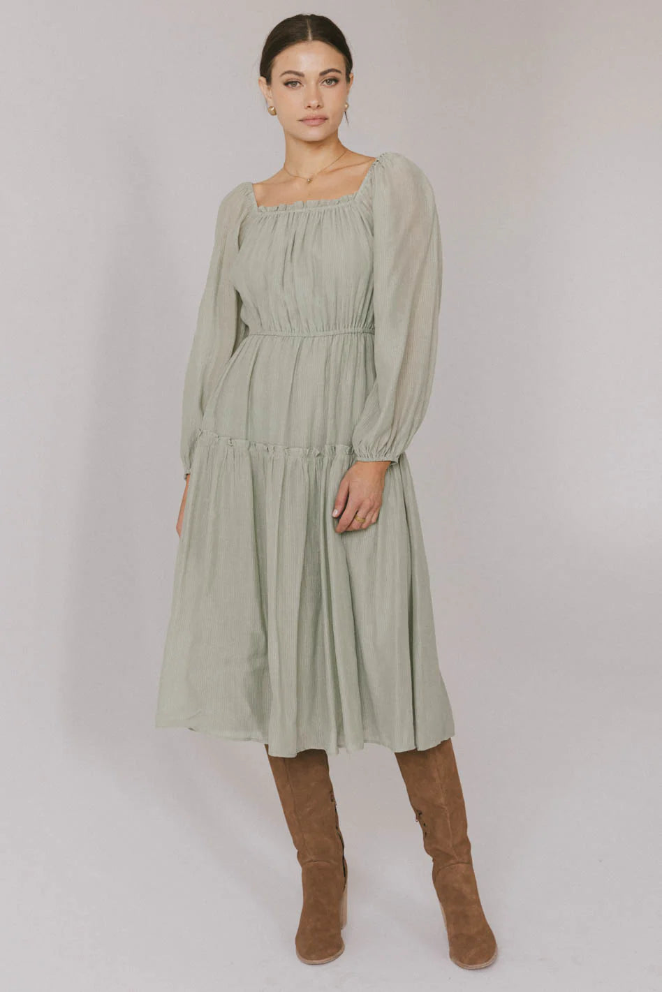 Finnian Midi Dress in Sage