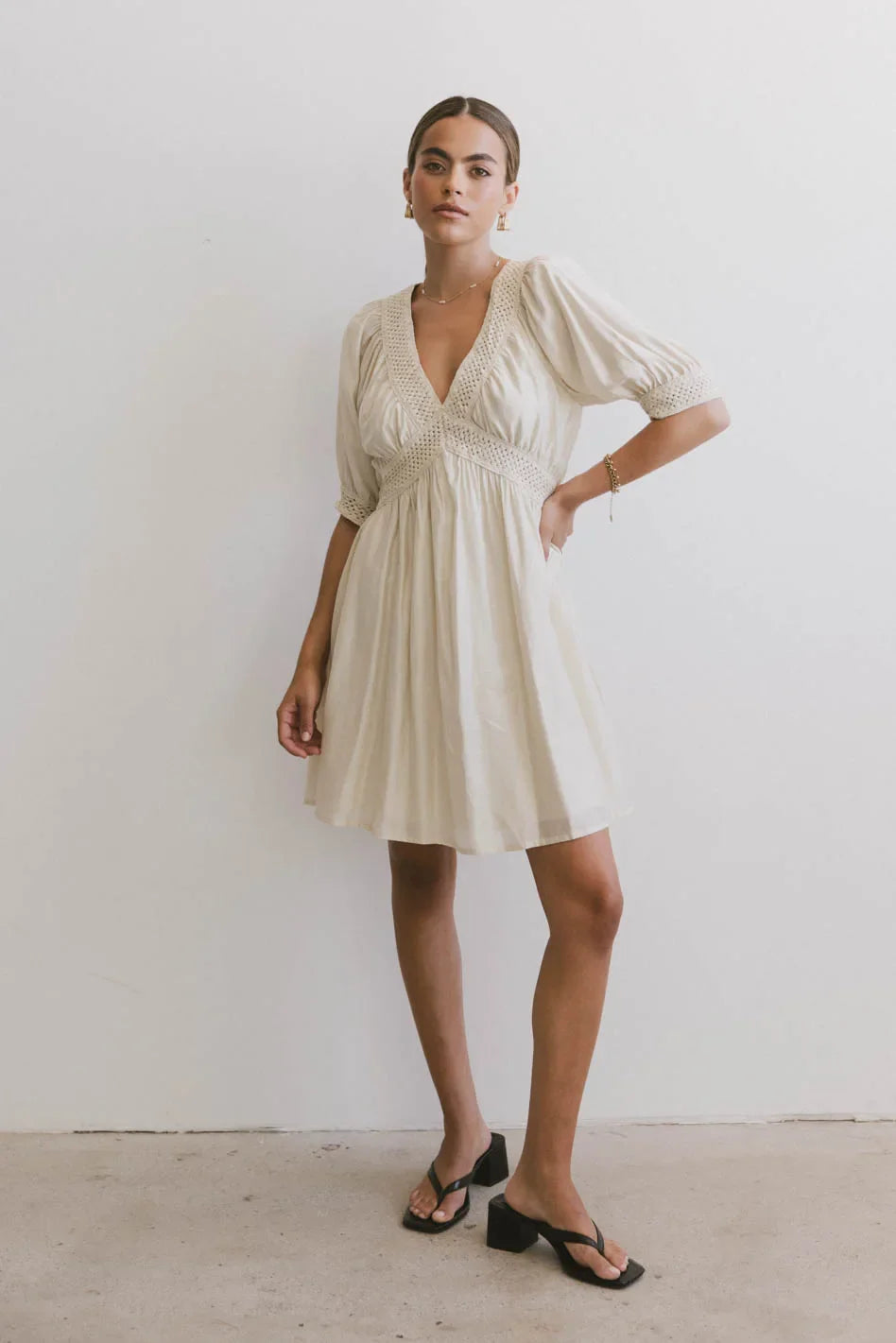 Lorna Mini Dress in Natural