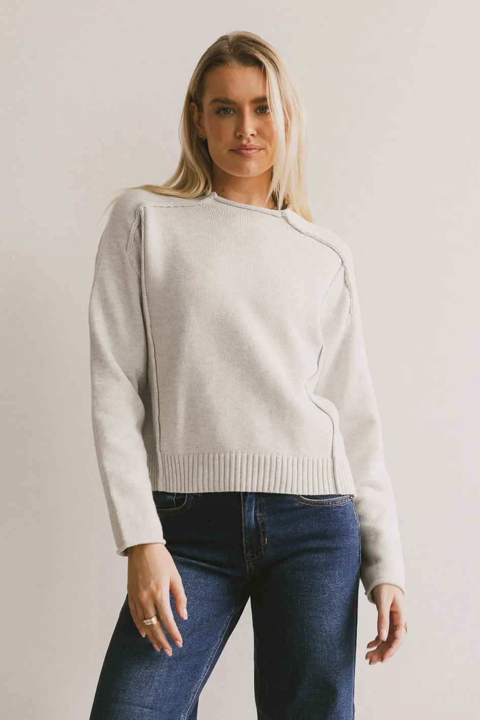 Leander Knit Sweater in Grey