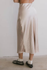 Preston Satin Skirt in Champagne - FINAL SALE