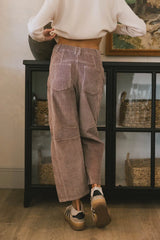 Lisette Barrel Jean in Mauve Courduroy