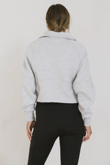 Alyssa Half Zip in Heather Grey