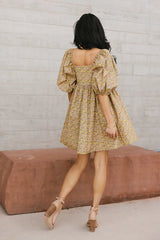 Salem Floral Mini Dress in Mustard - FINAL SALE