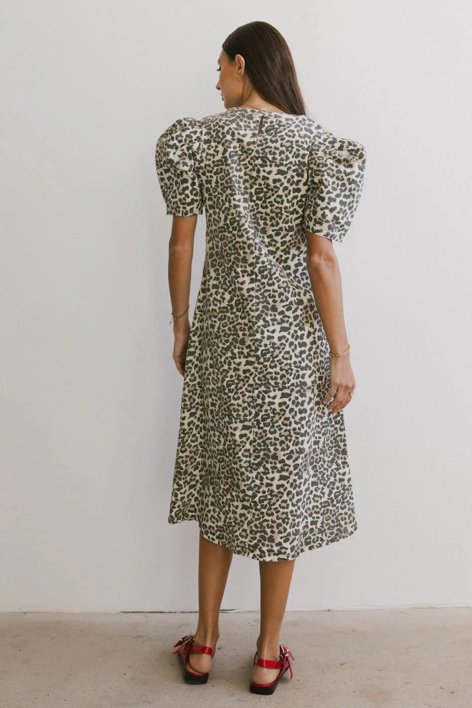 Campbell Denim Dress in Leopard