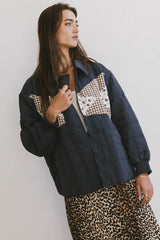 Karlie Quilted Jacket in Navy