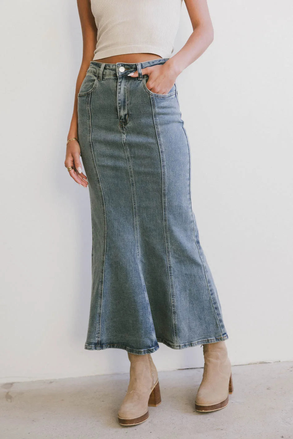 Azzy Denim Mermaid Skirt