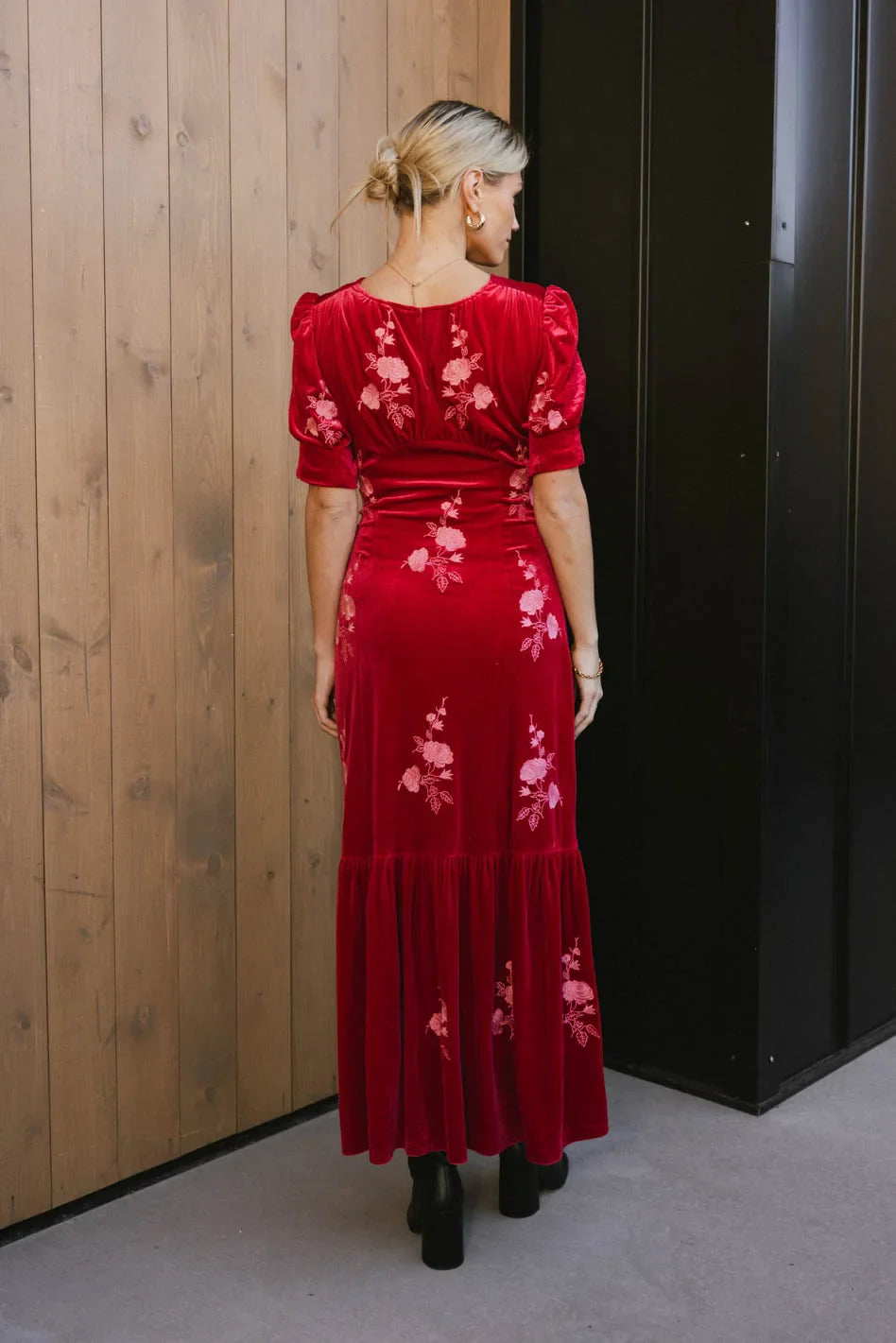 Ratana Velvet Floral Maxi Dress