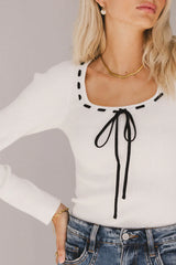 Swenn Ribbed Top in Ivory