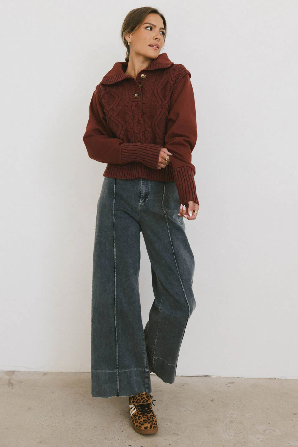 Emmaline Wide Leg Jeans in Dark Wash