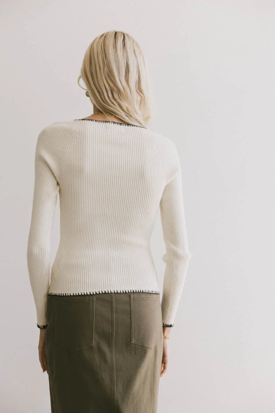 Hazel Ribbed Sweater in Cream