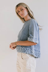 Jana Light Wash Denim Top