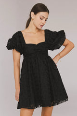 Elodie Floral Babydoll Dress in Black - FINAL SALE