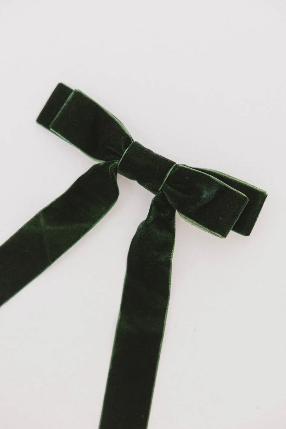 Double Loop Velvet Bow in Green