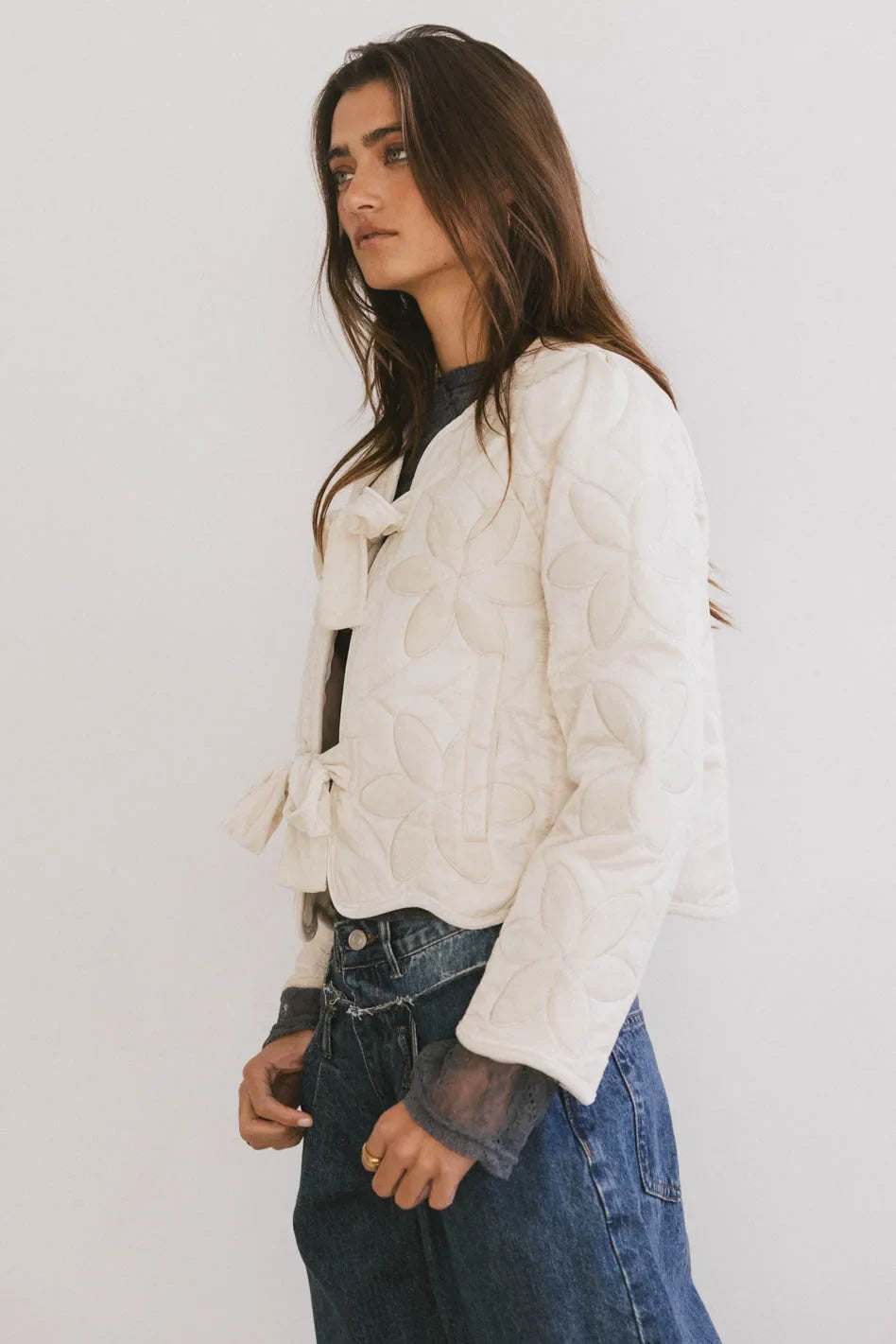 Shelly Quilted Jacket in Cream