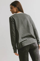 Reggie Striped Top in Olive and Black