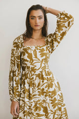 Soren Midi Dress in Mustard