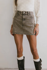 Dane Acid Wash Denim Skirt - FINAL SALE