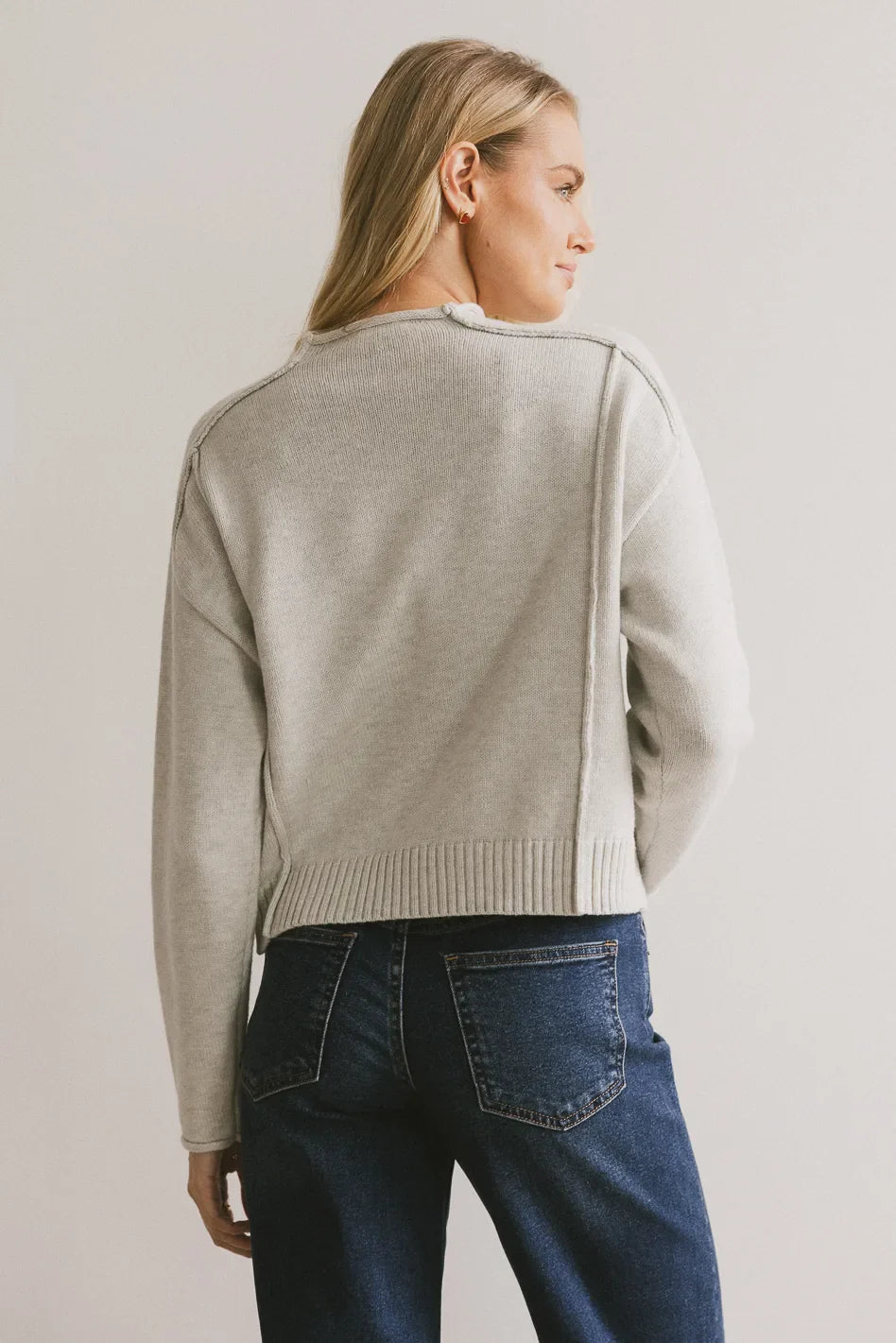 Leander Knit Sweater in Grey