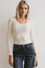 Audrey Ribbed Top in Cream