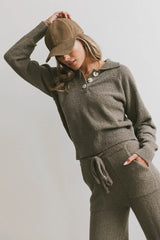 Breck Knit Sweater in Olive - FINAL SALE