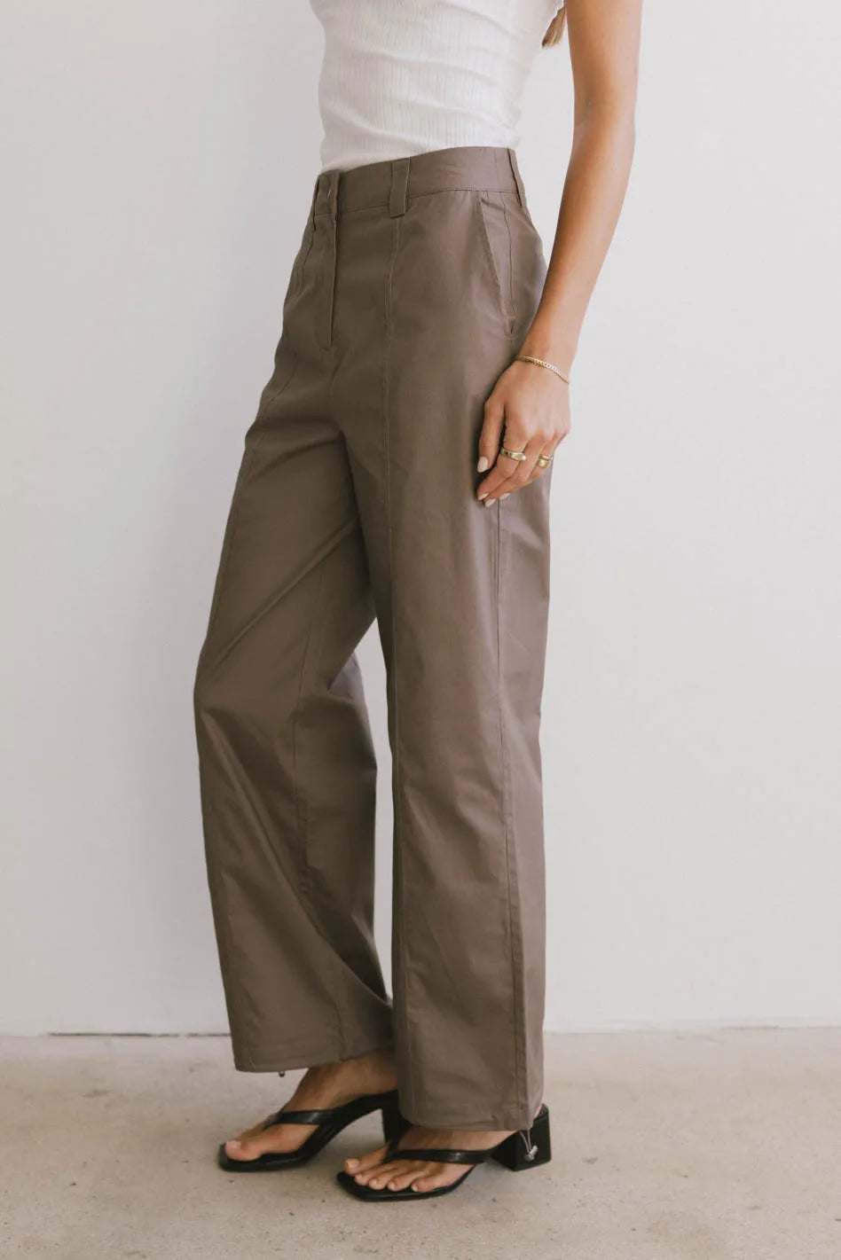 Frank and Oak Emma Wide Leg Pant in Mauve - FINAL SALE