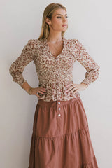 Vera Smocked Floral Blouse - FINAL SALE