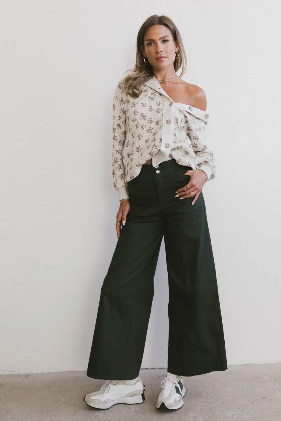 Aspen Wide Leg Pants in Hunter Green