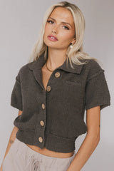 Hayes Knit Cardigan in Charcoal