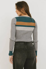 Grethena Ribbed Top in Grey