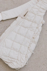 Aliyah Quilted Sling Bag in Ivory