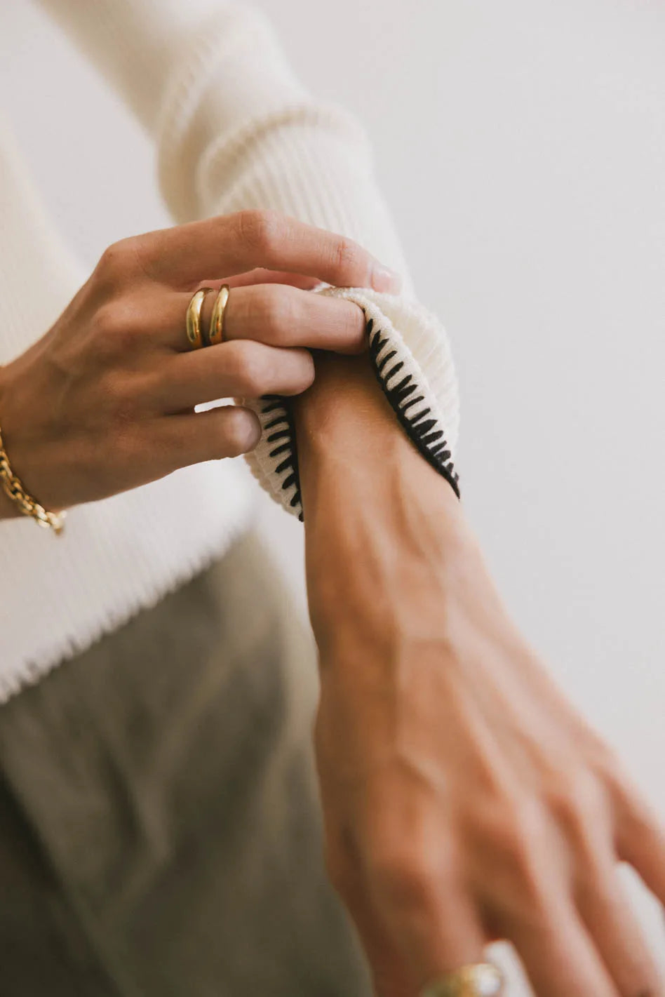 Hazel Ribbed Sweater in Cream