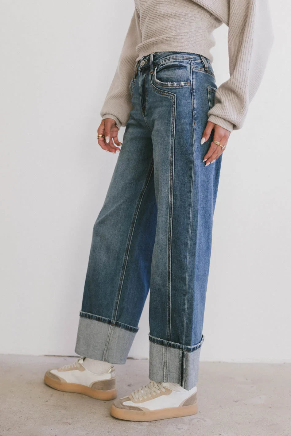 Fenna Cuffed Wide Leg Jeans