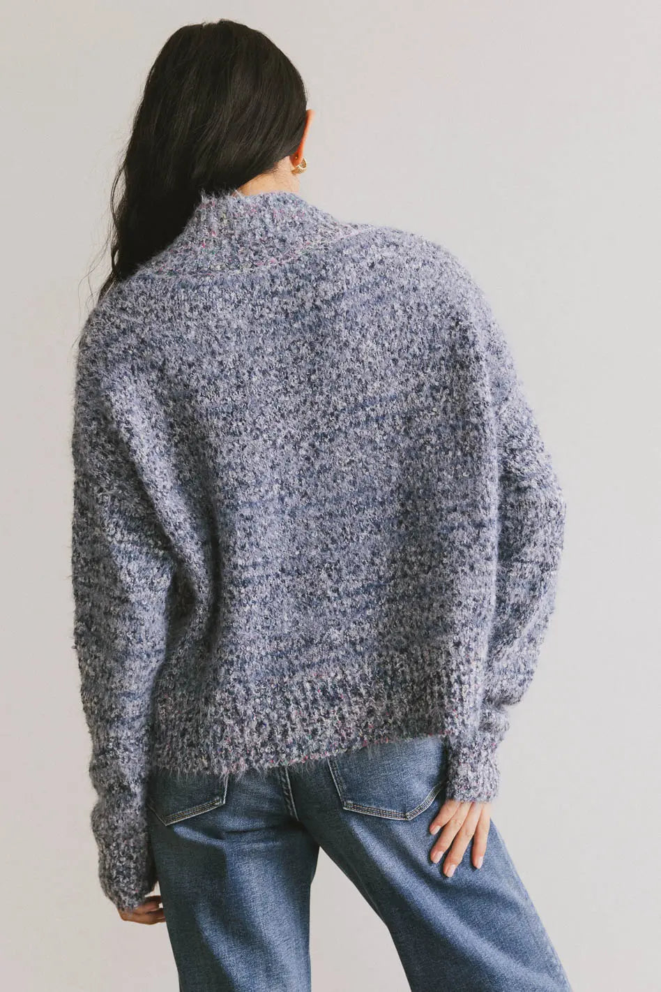 Carla Fuzzy Knit Sweater in Blue