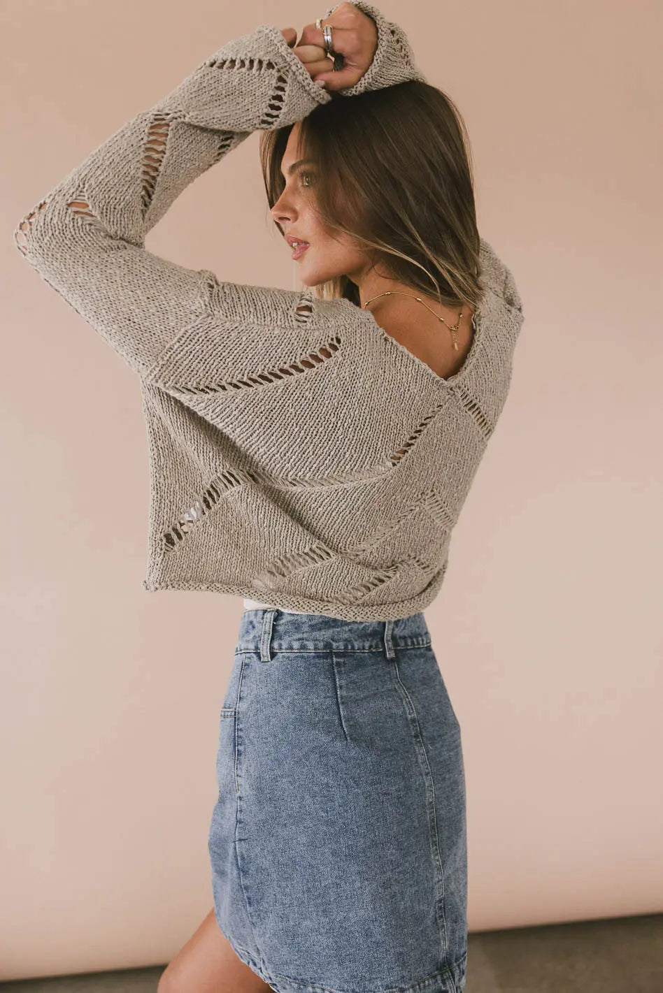 Breezy Knit Sweater in Taupe