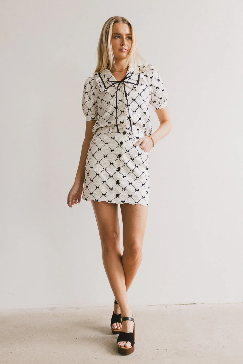 Maia Bow Collared Top