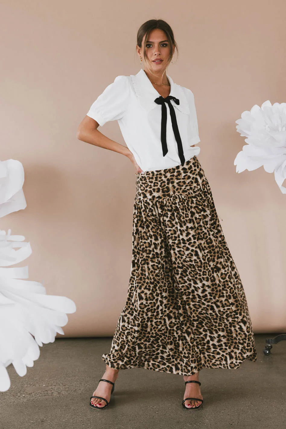 Sidra Paneled Leopard Skirt