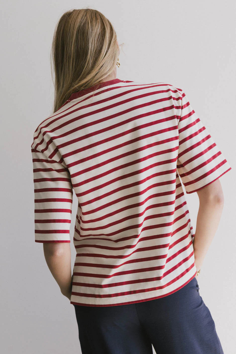 Freddie Striped Tee in Red