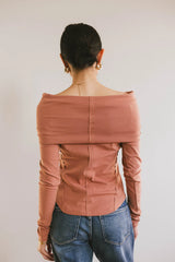 Jessica Bardot Top in Terracotta