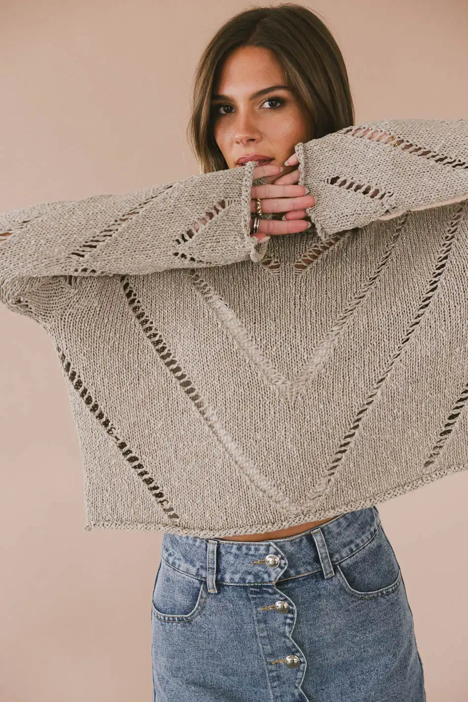 Breezy Knit Sweater in Taupe