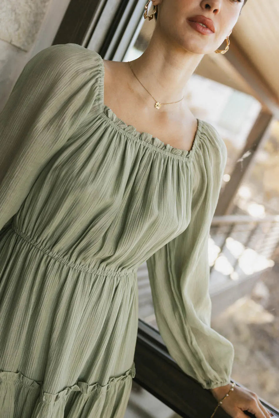 Finnian Midi Dress in Sage