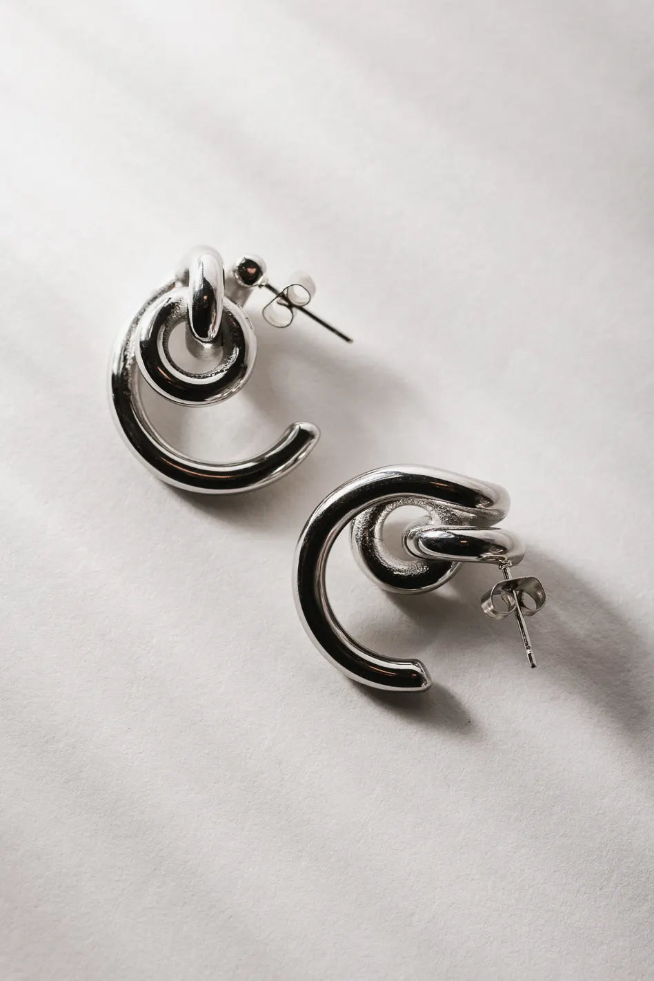 Eliana Abstract Earrings in Silver - Tarnish Free - FINAL SALE