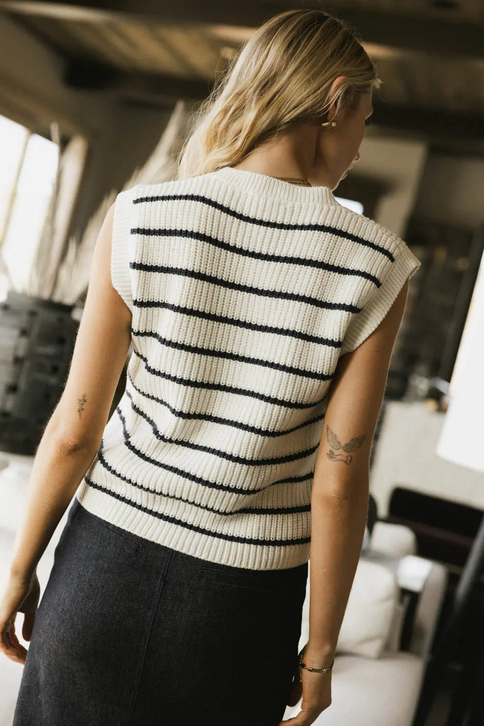 Ashen Sweater Vest in Navy