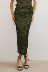 Dream Textured Skirt in Dark Moss