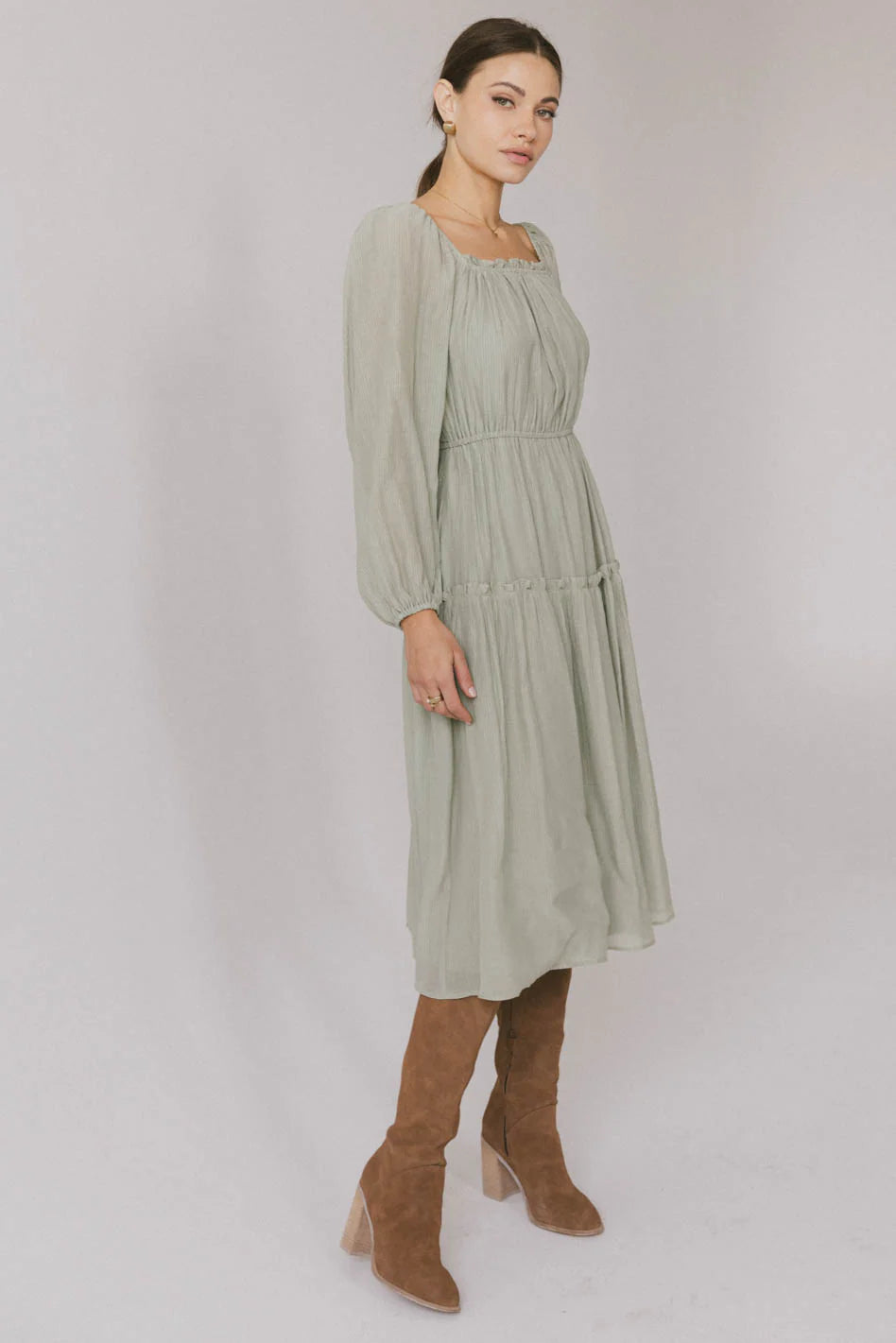 Finnian Midi Dress in Sage