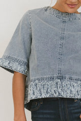 Jana Light Wash Denim Top