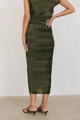 Dream Textured Skirt in Dark Moss